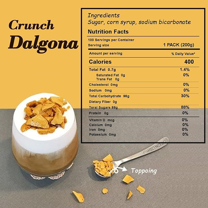 Sookwang K-Food Crunch Dalgona Korean Traditional Street Delight Sugar Candy, Sweet Treat for Movie Snack, Party_7.05 oz (200g)_1 Pack