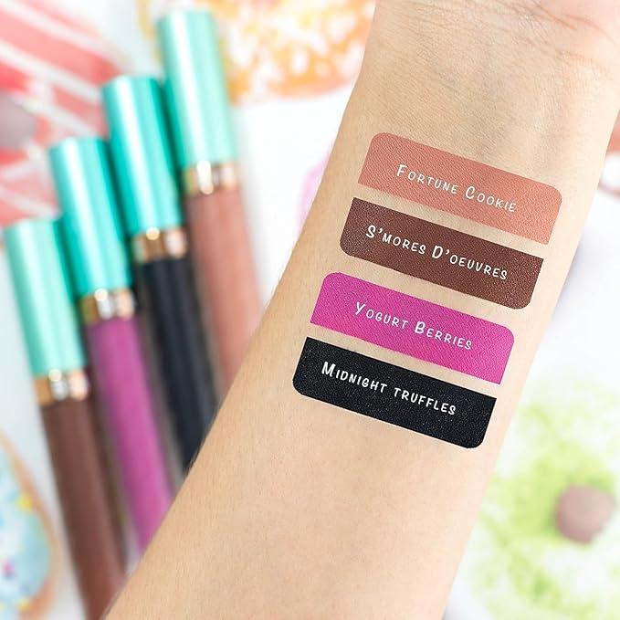Beauty Bakerie Lip Whip Liquid Lipstick for Women, Waterproof Lip Gloss, Tint, Stain Long Lasting Hydrating Moisturizer, Matte or Metallic, 3.5mL, Smore's D'oeurves