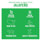 Chef's Cut Real Snack Pork and Beef Jalapeno Sticks, 1 Ounce (16 Count)