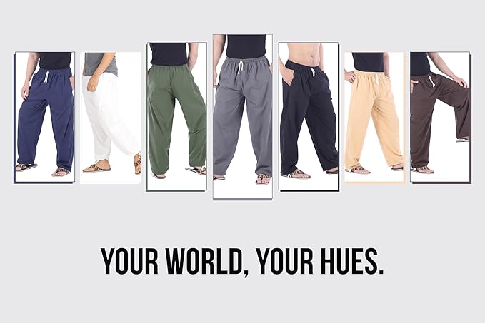 Baggy Sweatpants Men Cotton, Drawstring Lounge Pants, Relaxed Fit, Ideal for Comfort