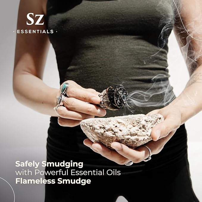 Shamanic Smudge for Diffuser - Flameless Smudging - 100% Pure Essential Oils Blend - Fresh & Herbal Scent with Sweet and Smoky Overtones - Therapeutic Grade & Vegan - 0.17oz (5ml)