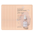 BEYOND Intensive Ampoule Mask 2X with Vitamin C and Niacinamide for and Sensitive Skin - Dermatologically Tested Hypoallergenic Facial Sheet Masks (25 ml/0.85 fl oz * 10 sheets)