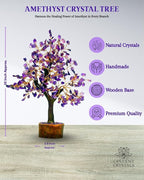 Amethyst Crystal Tree of Life-Birthday Gifts for Women-Spritual Gemstone Chakra Tree-for Positive Energy-Handcrafted Fengshui Tree-for Home & Office Decor-Purple Healing Crystal Quartz Tree-10" Size