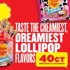 Chupa Chups Cremosa Halloween Trick or Treat Candy Lollipop Variety Assortment, 2 Ice Cream Flavors, Individually Wrapped Candy for Kids, 16.9 oz Bag (40 Suckers)