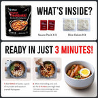 O’Food Tteokbokki Korean Rice Cakes – [Original Gochujang | Pack of 1] – Gluten-Free (Except BBQ), Healthy/ Savory/ Bold/ Fiery, 0 Cholesterol/ 0 Trans Fat/ No MSG/ No Corn Syrup, Spicy Street Snack, Ready in Minutes
