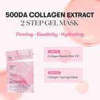 VT COSMETICS Collagen Reedle Shot 100 2-Step Hydrogel Mask(34.5gx4ea), Intensive Firming, Exosome 500Da Collagen, Fine Lines, Overnight Melting Mask, Korean Facial Mask, Pink Collagen