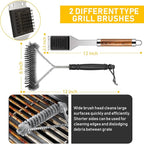 34Pcs Grill Accessories Grilling Gifts for Men, 16 Inches Heavy Duty BBQ Accessories, Stainless Steel BBQ Tools with Thermometer, Grill Mats for Backyard, BBQ Gifts Set for Men Women