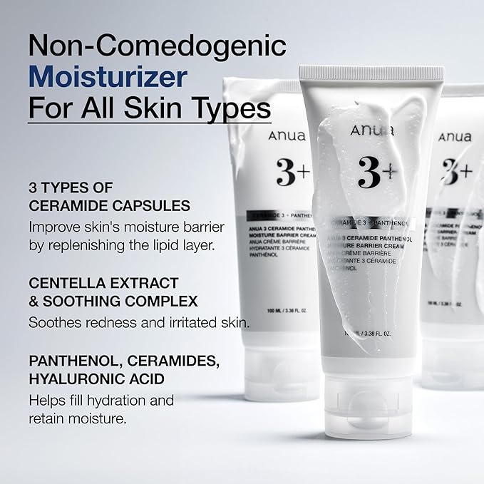 Anua Essential Daily Moisturizing Duo, Niacinamide + Tranexamic Acid Serum & Ceramide Panthenol Cream, Hydrating Face Moisturizer, Non-Comedogenic, Vitamin B12 Natural Color, Korean Skincare Set