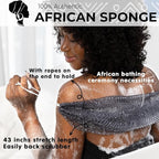 African Net Sponge Authentic - Afro Scrub Exfoliating Net Sponge with Knots - African Bath Sponges for Body Scrubber Exfoliator - Back Scrubber for Shower Bathing Accessories
