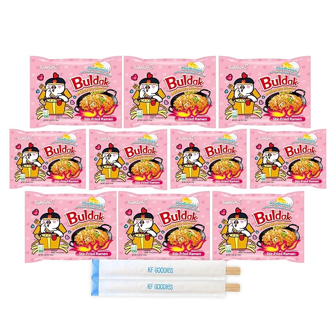 Samyang Buldak Hot Spicy Chicken Ramen Noodle Korean Stir-Fried Ramen (40 Pack - Carbonara)