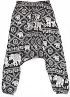 AITFINEISM Men's Drawstring Aladdin Hippie Harem Pants Loose Drop Crotch Trousers
