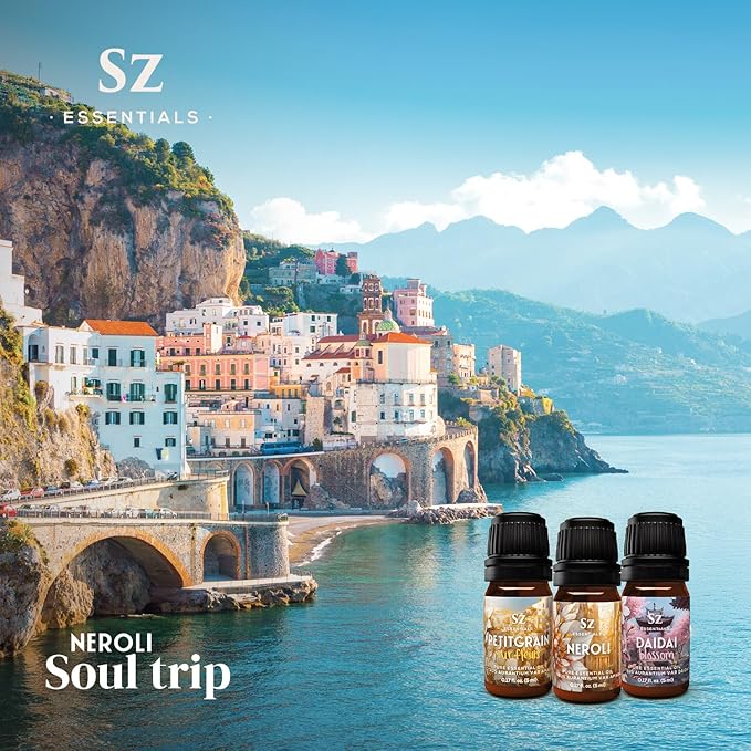 Neroli Essential Oil 100% Pure, Undiluted Oil - Extracted from The Bitter Orange Tree Blossoms - Rich & Floral Scent, with Citrusy Overtones - Therapeutic Grade & Vegan - 0.17oz (5ml)