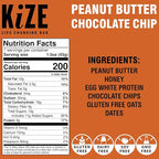 KiZE Energy Bars - Gluten Free, Dairy Free, Non-GMO, & High Protein Meal Replacement Energy Bars, Clean Food Ingredients - Peanut Butter Chocolate Chip & Cookie Dough Bundle, 9-10g Protein, (20 Count)