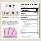 Jammy's™ - Sour Grape Gummy Bears | Sugar-Free & Vegan-Friendly | Keto-Friendly, Gluten-Free, Low Carb, High Fibre & Naturally Fruity | Delicious, Soft & Chewy | Box of 6 x 50g Bags