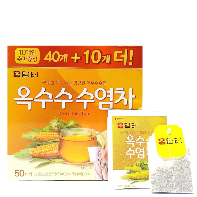 Damtuh Corn Silk Tea – Nutty & Refreshing, Caffeine-Free Herbal Tea, 50 Tea Bags (1.5g each)