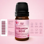 – Geranium Rosé Essential Oil 5mL – 100% Pure & Natural – Pelargonium graveolens VAR. roseum – Sweet Rose-Geranium Scent – for Aromatherapy, Perfumery – Vegan & Therapeutic Grade (5 mL)