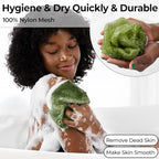 African Net Sponge Authentic - Afro Scrub Exfoliating Net Sponge with Knots - African Bath Sponges for Body Scrubber Exfoliator - Back Scrubber for Shower Bathing Accessories