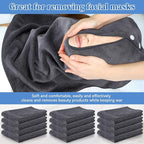 12 Pieces Facial Towels Split Design Soft Esthetician Towels Removing Spa Microfiber Face Cloth for Home Salon Facial Steam Massage and Cleansing(Dark Gray)