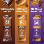 IQBAR Brain and Body Plant Protein Bars - Chocolate Lovers Variety - 36-Count Low Carb - Gluten Free, High Fiber, Vegan Snacks - Low Sugar Meal Replacement