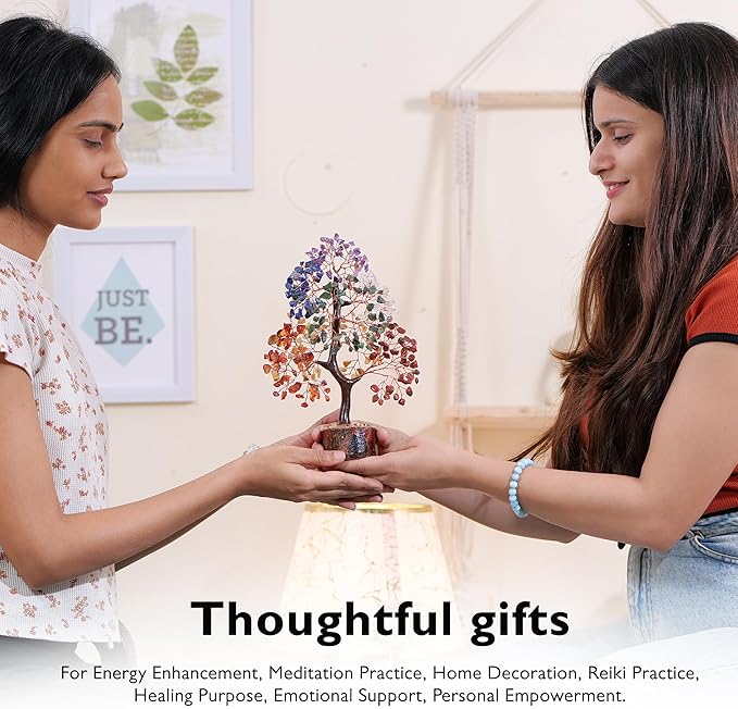 7 chakra tree of life crystal tree, home decor living room decor aesthetic office decor , birthday gifts for women , birthday gifts for mom , retirement gift for woman , crystals and healing stones