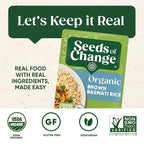 SEEDS OF CHANGE Certified Organic Brown Basmati Rice, Organic Food, 8.5 OZ Pouch (Pack of 12)
