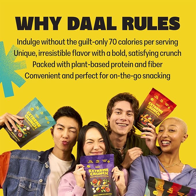 Daal By Keen Crunchy Mung Bean Snacks – Wild Habanero - Plant-Based Protein, High Fiber, Gluten Free & Nut-Free – Mix into Salads or Enjoy as an On-the-Go Snack - 1 Resealable Pack, 4.76 oz
