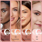 Under Eye Brightener Concealer, Long-Lasting Hydrating and Waterproof Color Corrector for Dark Circles, Full Coverage Lightweight Undereye Brightening Cream with Puff & Concealer Pen, #01 Dark Mocha