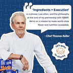 IQBAR x Chef Thomas Keller - Brain and Body Plant Protein Bars - Salted Caramel Chip - 12-Count, Low Carb, High Fiber, Gluten Free, Vegan Snacks - Low Sugar High Protein - Low Calorie Keto Energy Bars