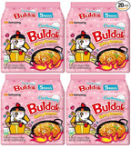 Samyang Buldak Hot Spicy Chicken Ramen Noodle Korean Stir-Fried Ramen, Carbonara Flavor, (20, Carbonara)