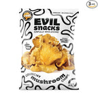 EVIL SNACKS Crunchy Mushroom Chips - Original, Non-GMO Project Verified, Plant-Based, Vegan, Gluten-Free - Nutrient-Packed, On-the-Go Snack - 2 Oz (3 Pack)