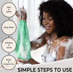 African Net Sponge Authentic - Afro Scrub Exfoliating Net Sponge with Knots - African Bath Sponges for Body Scrubber Exfoliator - Back Scrubber for Shower Bathing Accessories