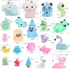 130pcs Various Luminous Mini Resin Animal Figurines Glow in The Dark Miniature Figures Ornament Fairy Garden Accessories Aquarium Landscape Bonsai Dollhouse Decor