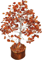 FASHIONZAADI Carnelian Chakra Tree of Life - Crystal for Positive Energy, Handmade Gemstone Feng Shui Decor, Good Luck Money Tree Bonsai - Orange Healing Crystals for Sacral Chakra, Prosperity Gift