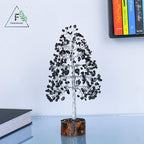 FashionZAADI Black Tourmaline Crystal Bonsai Tree for Positive Energy - Reiki Protection Crystals - Tree of Life Decor - Desk Accessories Aesthetic