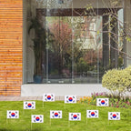 5 Pack Korea Korean Small Mini Wood Hand Held Stick Flag,Suitable For Various Holiday Parties, World Cup, National Day, And National Flag Day.