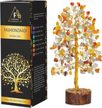 FASHIONZAADI Gemstone Money Tree Reiki Healing Chakra Balancing Handmade Bonsai Trees Spiritual Gift Aura Cleansing Good Luck Home Decor (Mix Chakra Golden Wire)