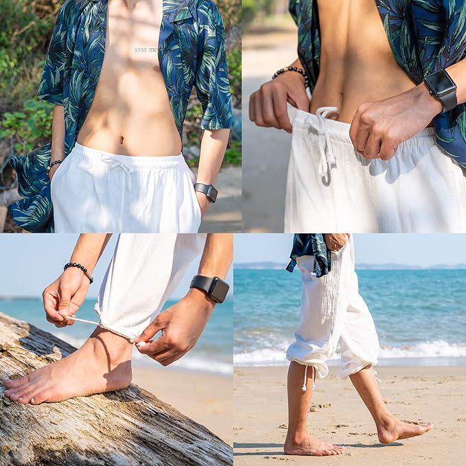 Baggy Sweatpants Men Cotton, Drawstring Lounge Pants, Relaxed Fit, Ideal for Comfort
