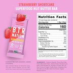 B.T.R. Nation Vegan Superfood Protein Bars - Strawberry Shortcake VITALITY | 12 Bars | Keto, Plant Based, and Gluten Free Low Carb, Sugar Alcohol Free, & Boosted with Powerful Superfood!