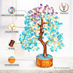 YATSKIA Amethyst and Turquoise Crystal Tree of Life - Crystal Decor - Spiritual Gifts - Crystals Gifts for Women - Gemstones and Crystals