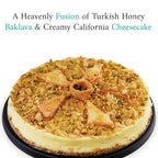 Andy Anand Luxurious Baklava Cheesecake: Turkish Honey & California Cream Fusion - Gourmet 9-inch Dessert Delight, 2.8 lbs