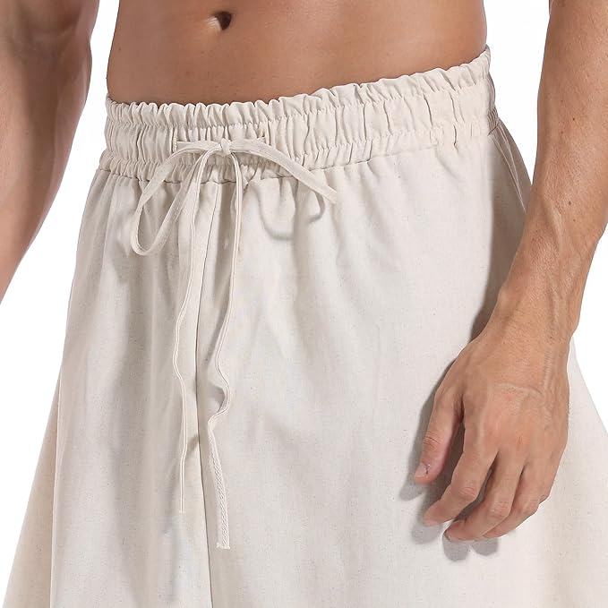 AITFINEISM Men's Drawstring Aladdin Hippie Harem Pants Loose Drop Crotch Trousers