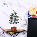 FASHIONZAADI Gemstone Money Tree Reiki Healing Chakra Balancing Handmade Bonsai Trees Spiritual Gift Aura Cleansing Good Luck Home Decor (Green Aventurine Silver Wire)