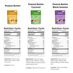 Assorted Mini Peanut Butter Bars, two (2) lb bulk, vegan high protein low sugar, 3 flavor variety, all natural, gluten free, plant based, individually wrapped