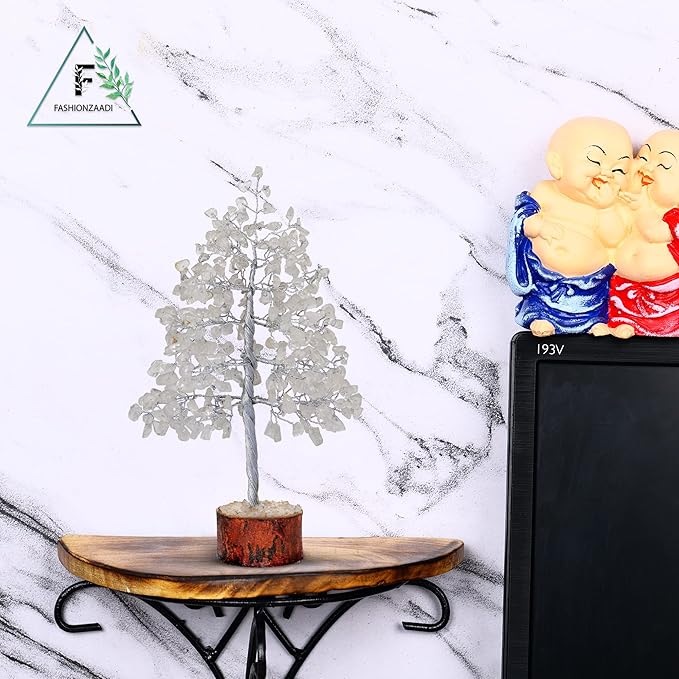 FASHIONZAADI Clear Quartz Gemstone Tree of Life - Handmade Crystal for Positive Energy, Chakra Money Tree Bonsai - Feng Shui Decor, Healing Crystals and Meditation Accessories, Spiritual Gift