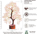 FASHIONZAADI Rose Quartz Crystal Tree of Life for Women Office Decor, Good Luck, Money, Meditation, Positivity, Handmade Healing Crystal Stones Bonsai Tree Spiritual Birthday Gifts for Women