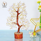 YATSKIA Clear Quartz Crystal Tree for Home Decor, Handmade Gemstone Tree for Positive Energy, Good Luck Birthday Gifts for Women