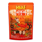 [Official Gilim HBAF] Korean Seasoned Spicy Tteokbokki Almonds Nut Snack, Korean Rice Cake Chili Sauce | School, Work, Travel Snack | Pre-workout Snack | Asian Snacks (Toppoki, 1 x 120 gram pack)