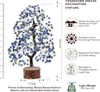 FASHIONZAADI Lapis Lazuli Crystal Tree of Life - Chakra Natural Handmade Gemstone Tree, Feng Shui Crystal Decoration, Money Spiritual Gift, Healing Crystal Chakra Decor