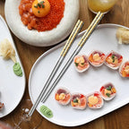 5 Pairs Gold Dragon Chopsticks Set Stainless Steel 316 Gold Plated Reusable Kitchen Dinning Eating Utensils Modern Chop Sticks Dishwasher Safe and Luxury Tableware Gift