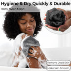 African Net Sponge Authentic - Afro Scrub Exfoliating Net Sponge with Knots - African Bath Sponges for Body Scrubber Exfoliator - Back Scrubber for Shower Bathing Accessories